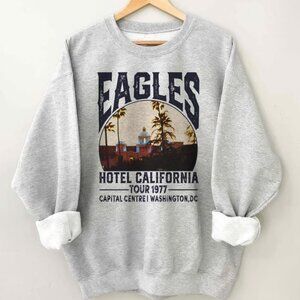 Retro 90s Eagles Hotel California Tour 1977 Sweatshirt, Eagles Band shirt unisex